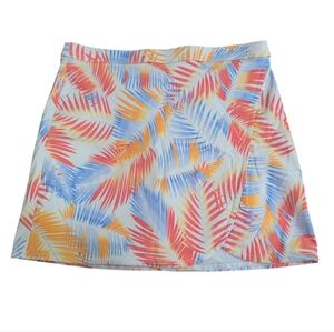 Hearts Of Palm Skort, Skirt Shorts, Colorful Fern Leaves Design, Pull On, Sz 14
